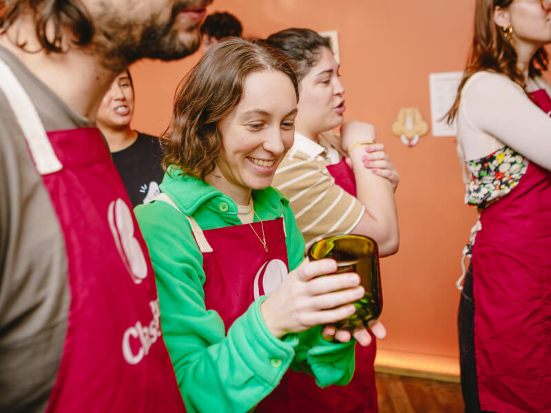 girl taking a candle making class