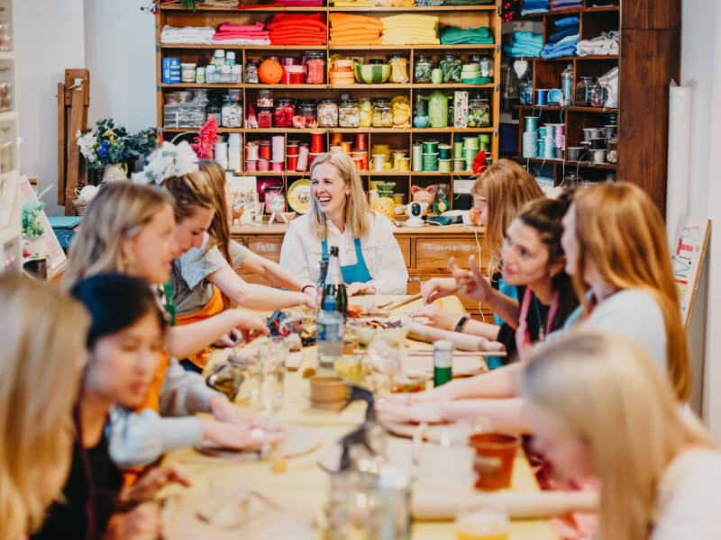 Group craft workshop for Christmas party