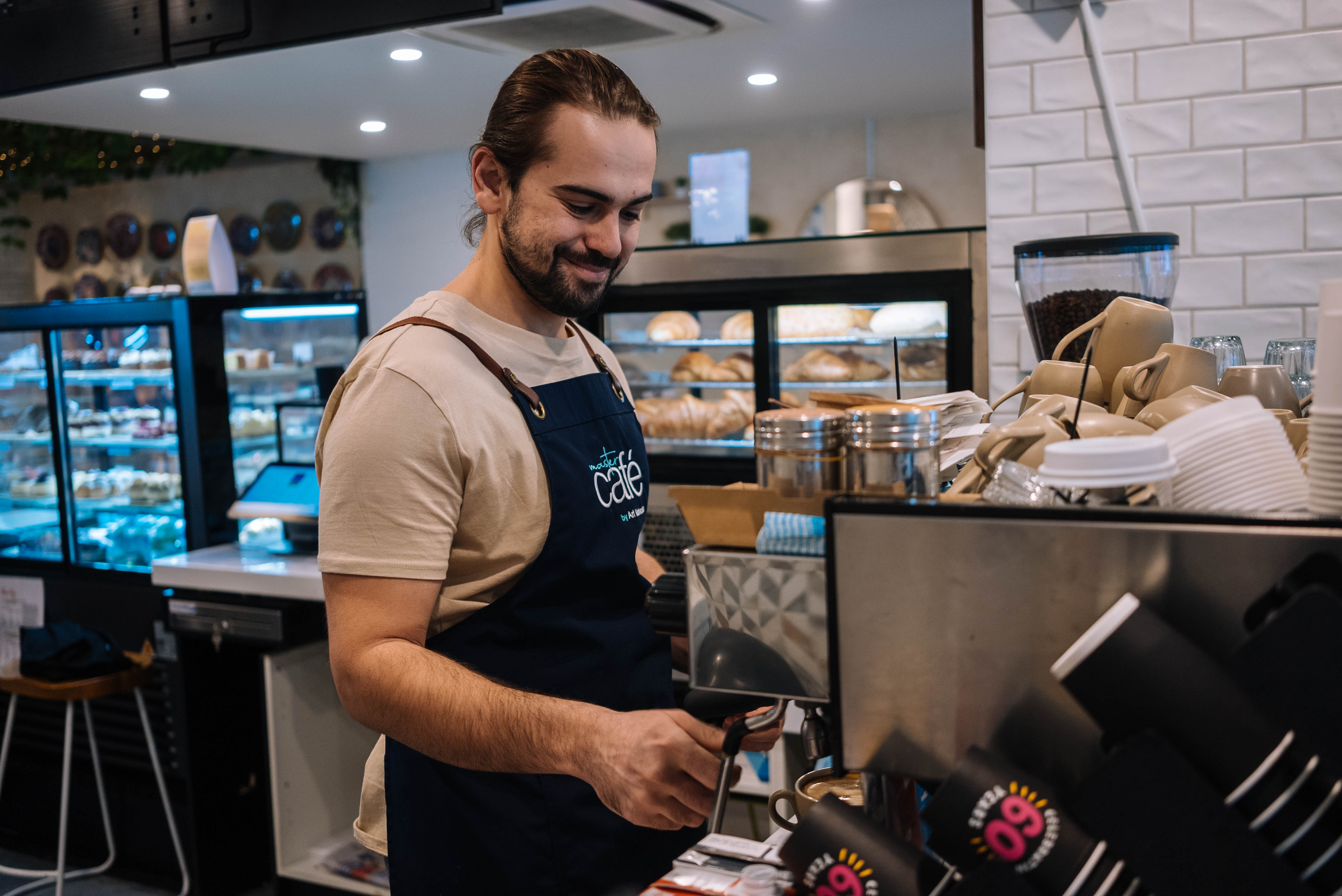 Man making coffee