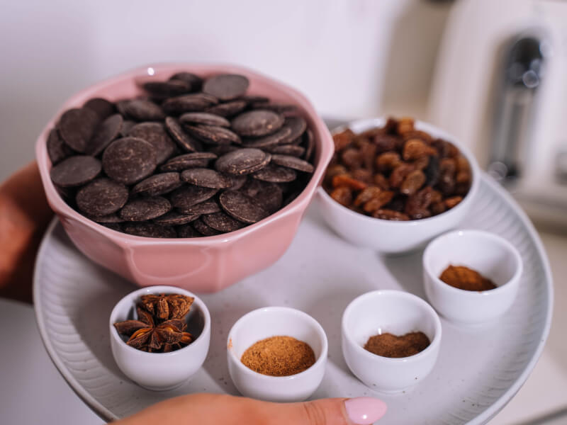 measured out chocolate ingredients