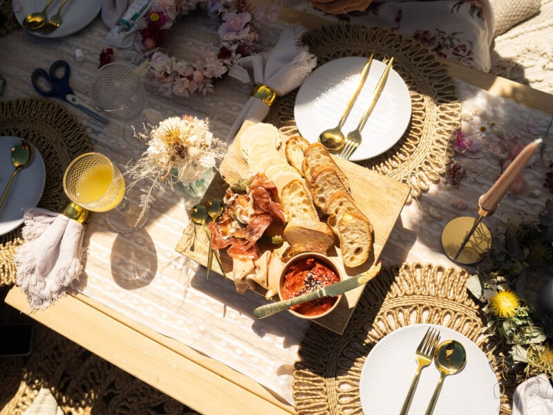 Charcuterie board spread