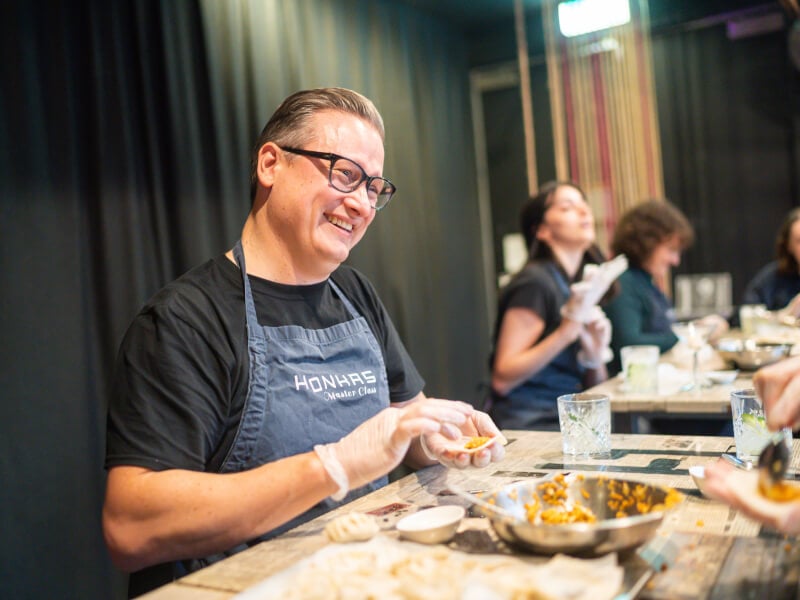 Man making dumplings