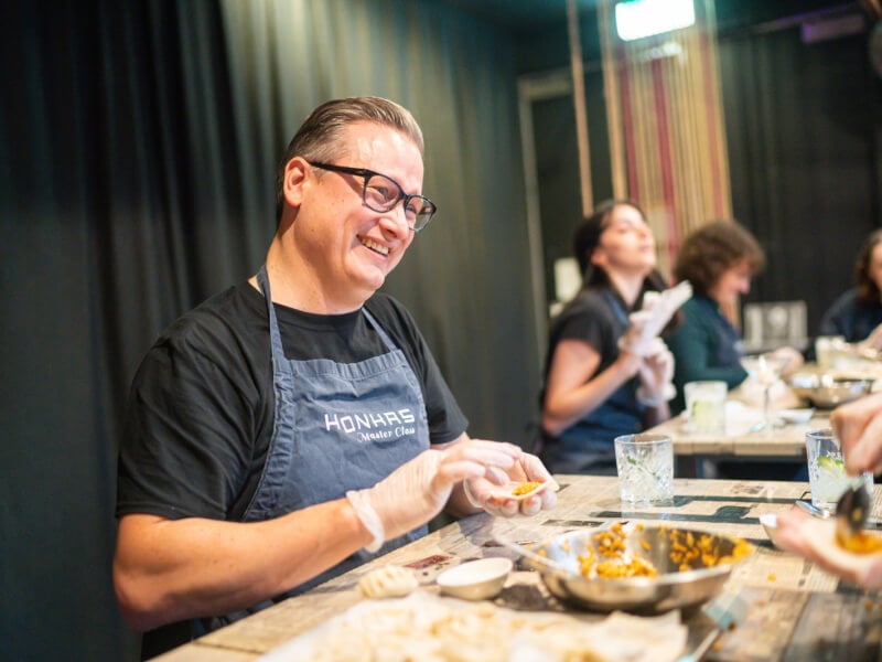 Man making dumplings