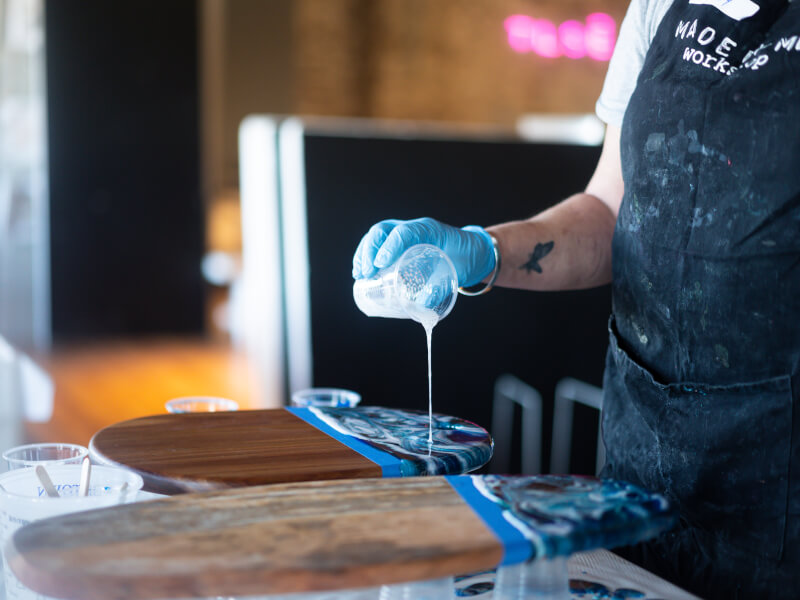 Resin art chopping board