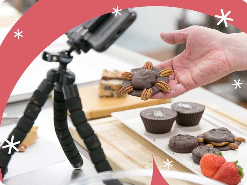 filming chocolate making class