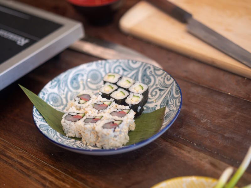 handmade sushi rolls