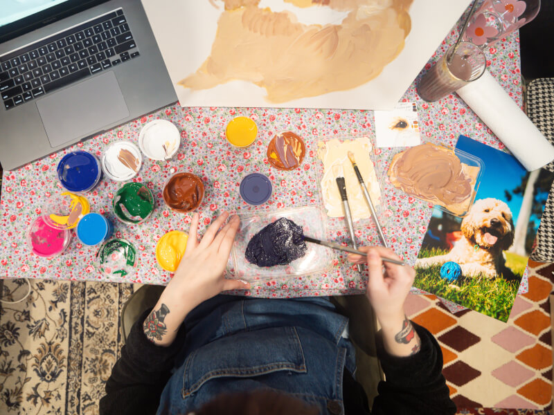 online painting class from above
