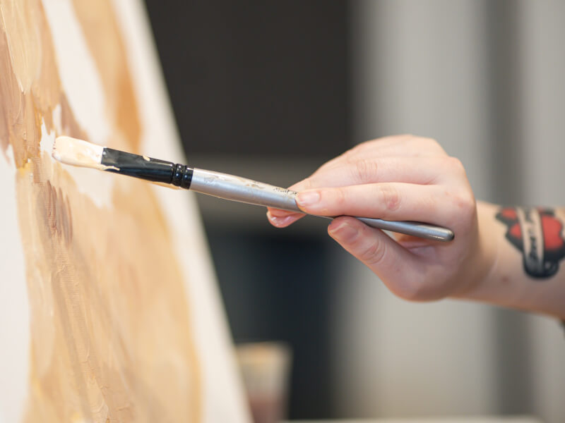 painting an artwork at home