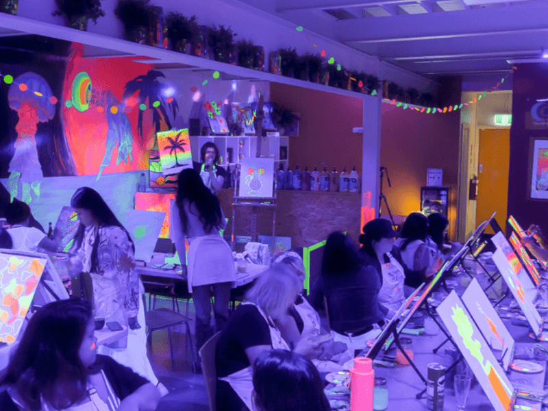 Paint and Sip in the Dark Party