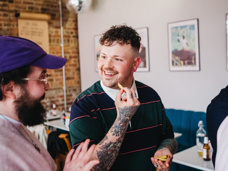 colleagues bonding at cooking class