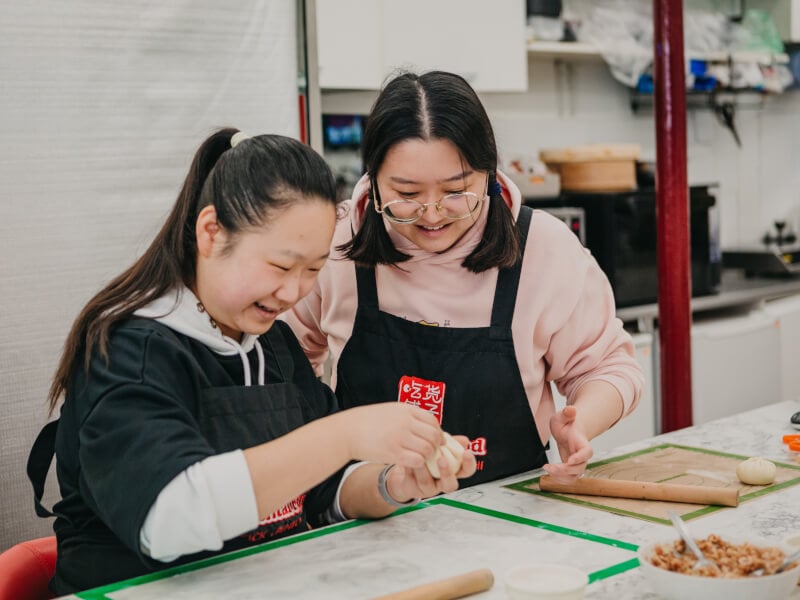 folding handmade dumplings