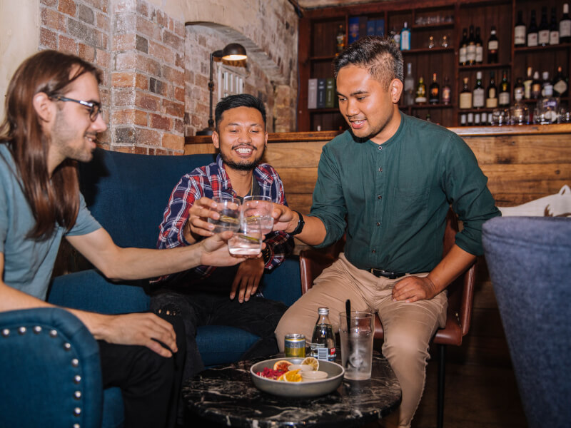 men at gin tasting experience