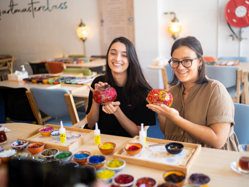 Mosaic and glassblowing workshops