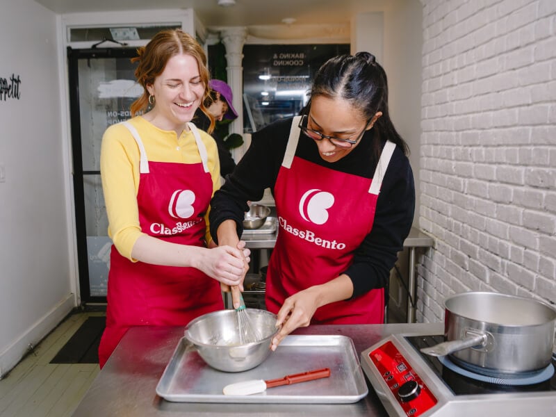 baking class with a friend