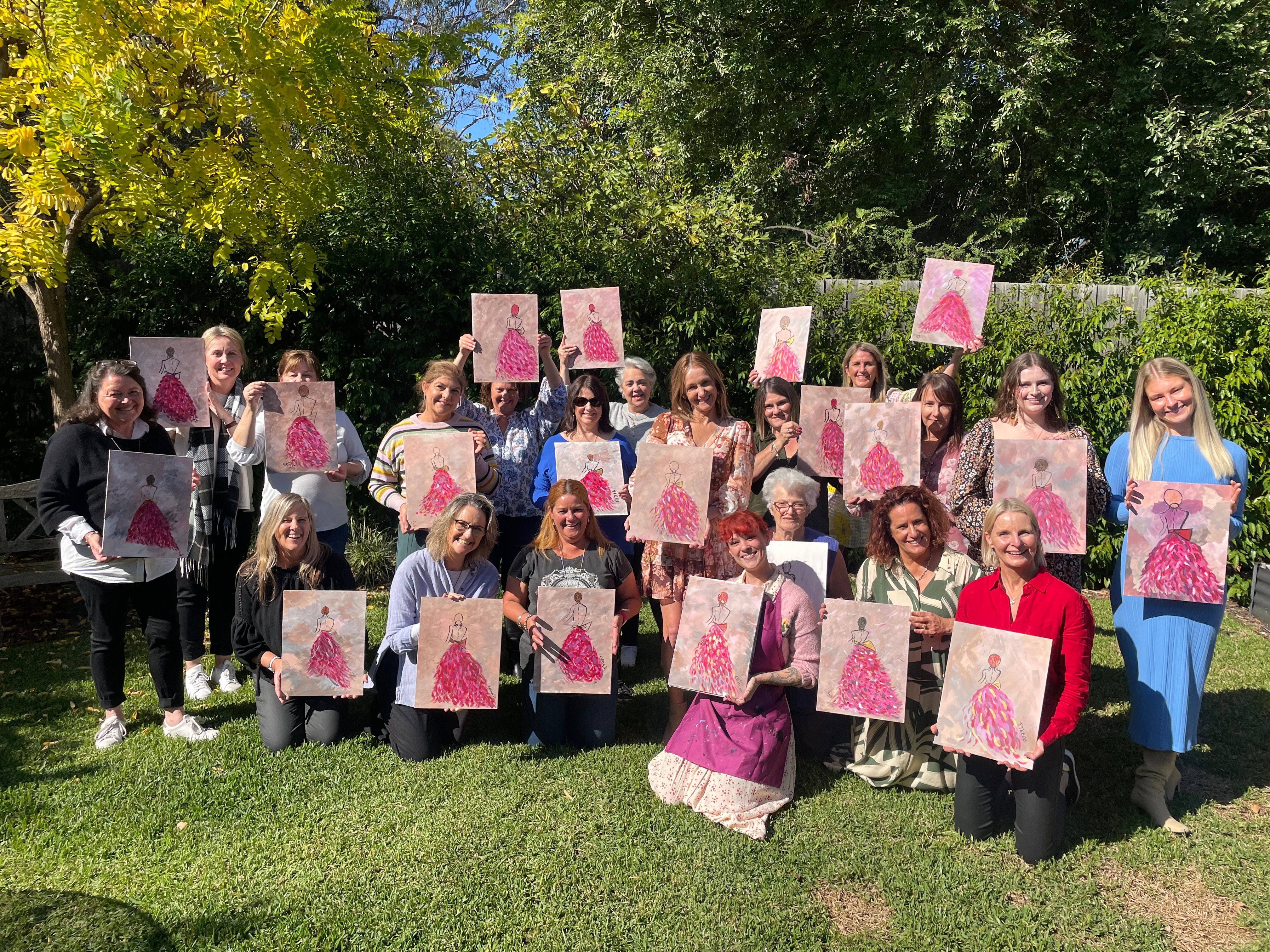 A big social paint and sip class