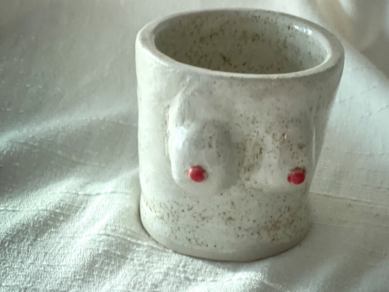 Quirky boobie mug