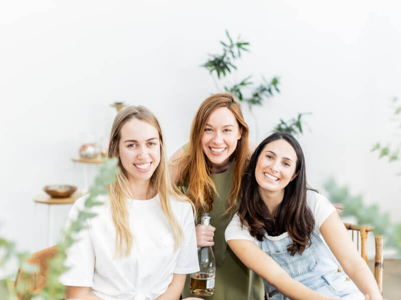 women at a wreath making christmas workshop