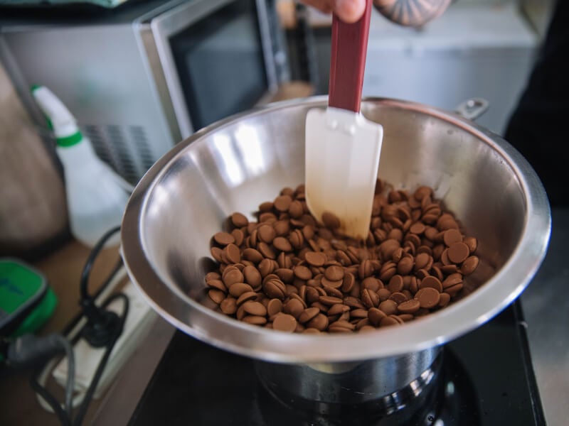 Getting ready to melt vegan chocolate
