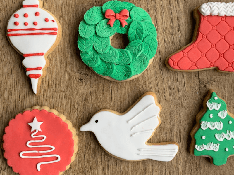 Christmas decorated sugar cookies