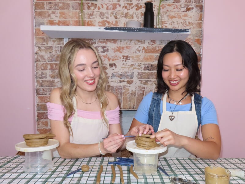 A couple make mugs for each other
