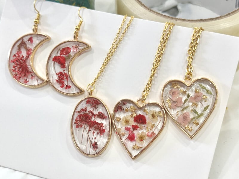 Handmade resin jewellery gift