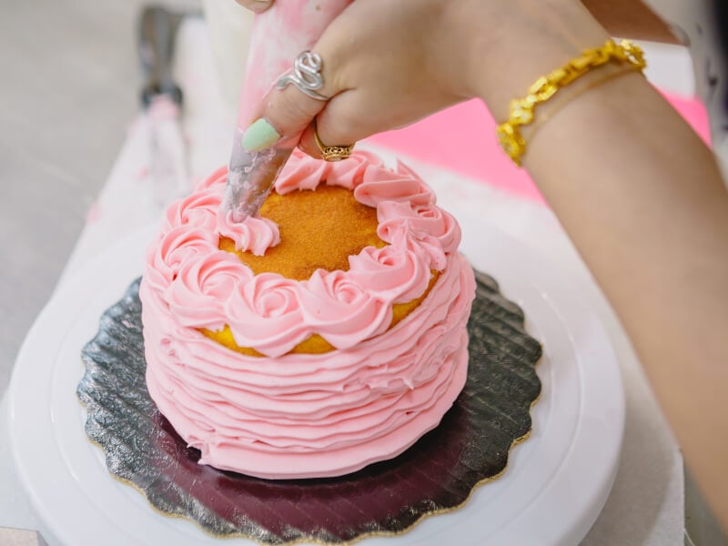 A beautifully decorated cake