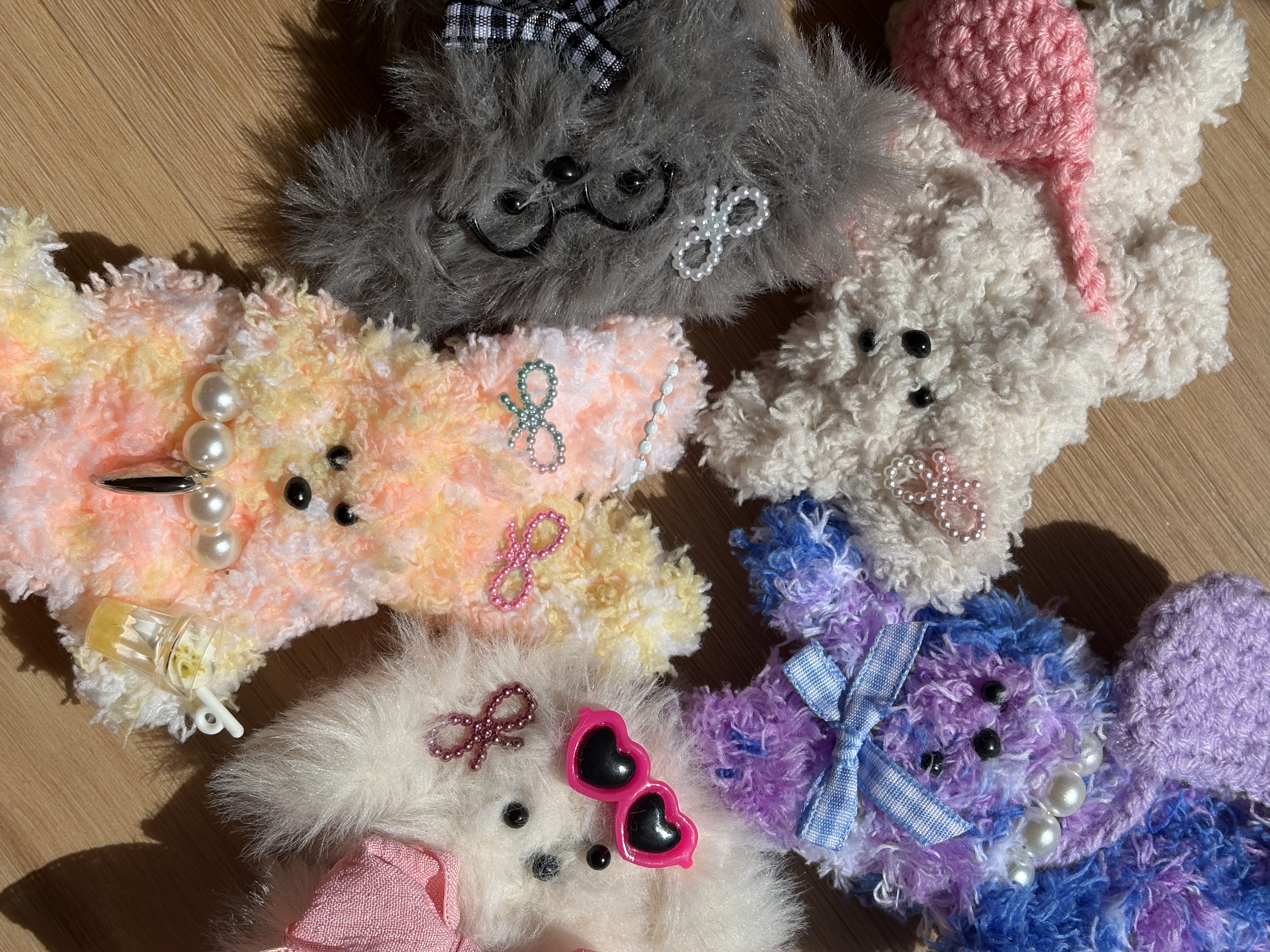 DIY fluffy animal keychains