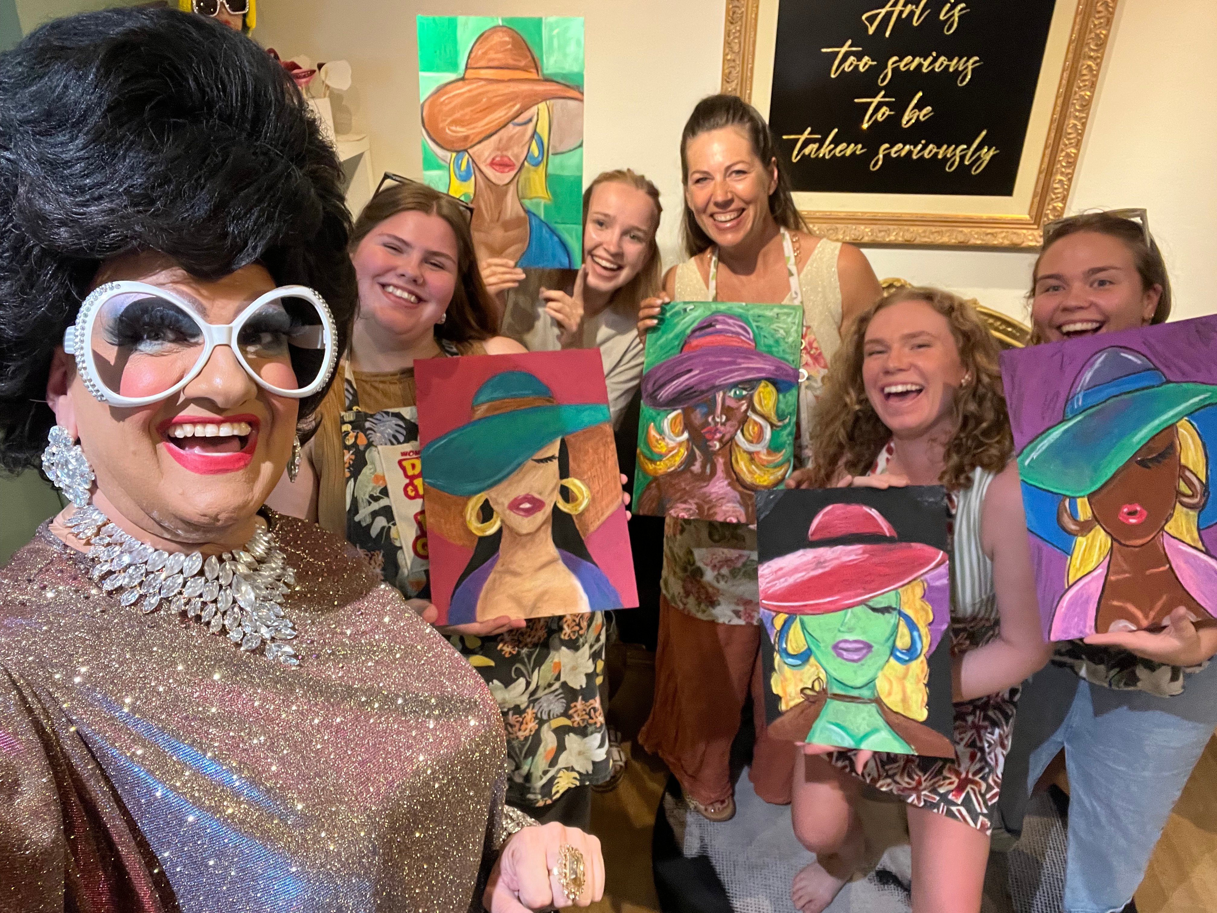 draw with a drag queen christmas party fun