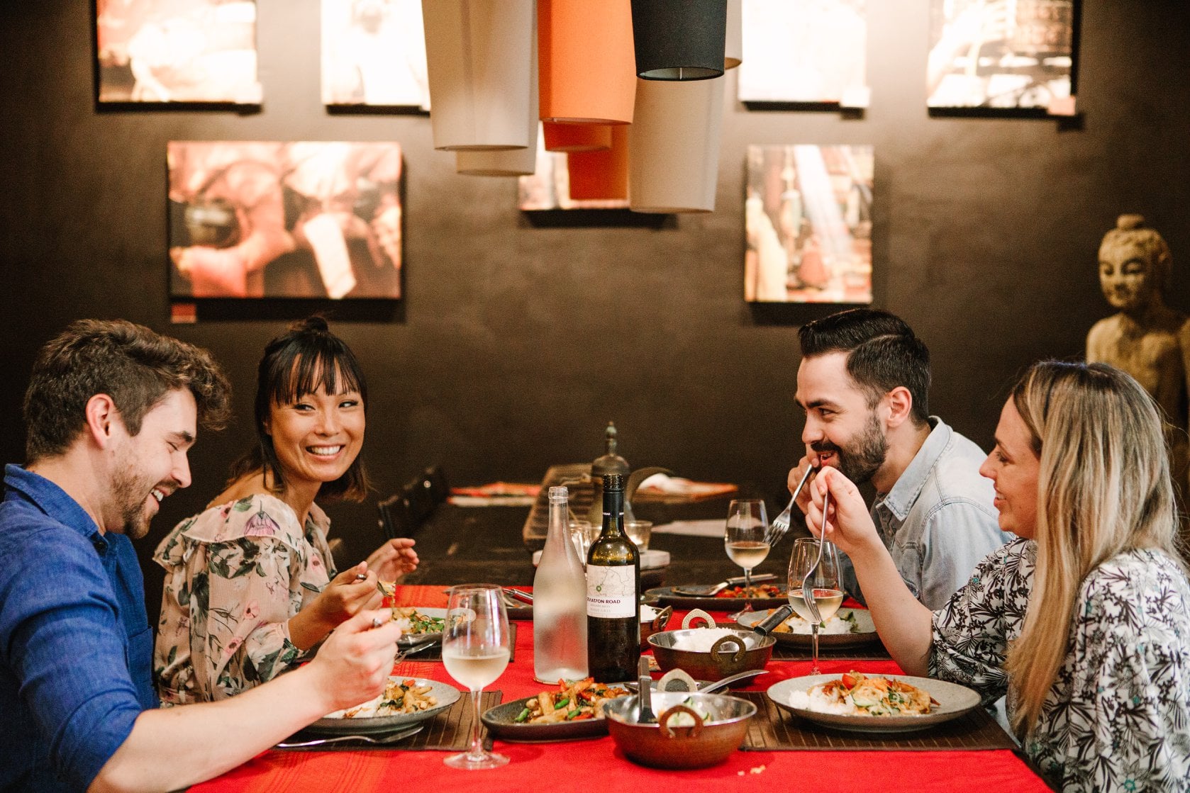 team sit down lunch or dinner for christmas