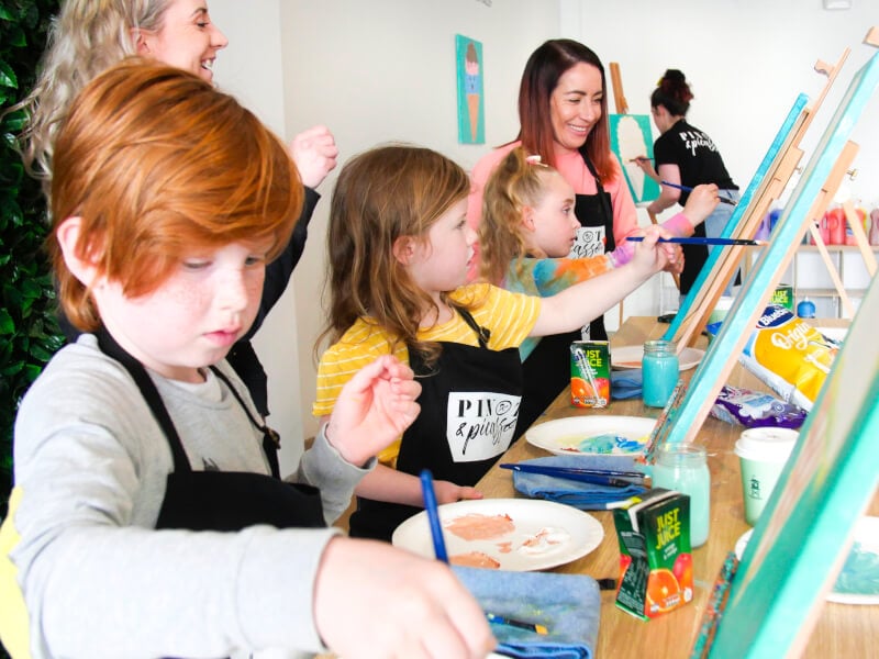 Family painting class for Father's Day