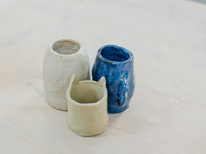 Hand-finished pottery pieces