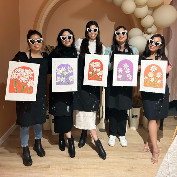 Textured Paint and Wine Class