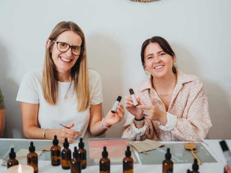A perfume making party with essential oils