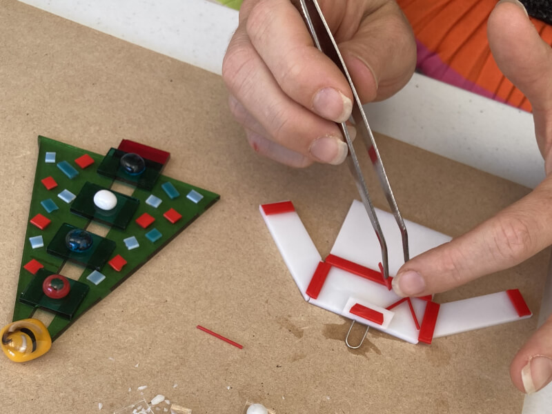 DIY fused glass Christmas decorations