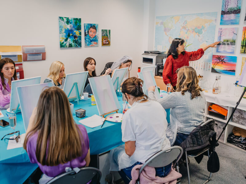Hens party paint and sip class
