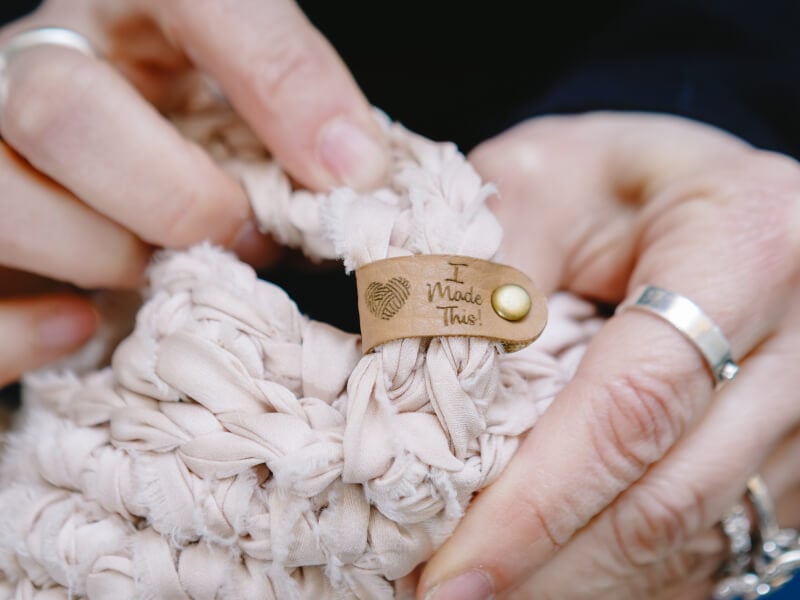 Hands holding yarn