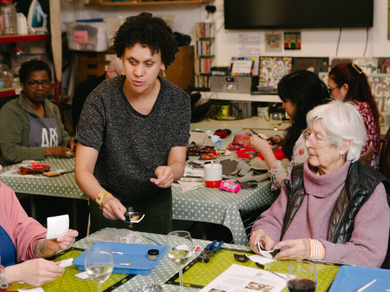 A woman enjoys a kintsugi class as an anniversary present