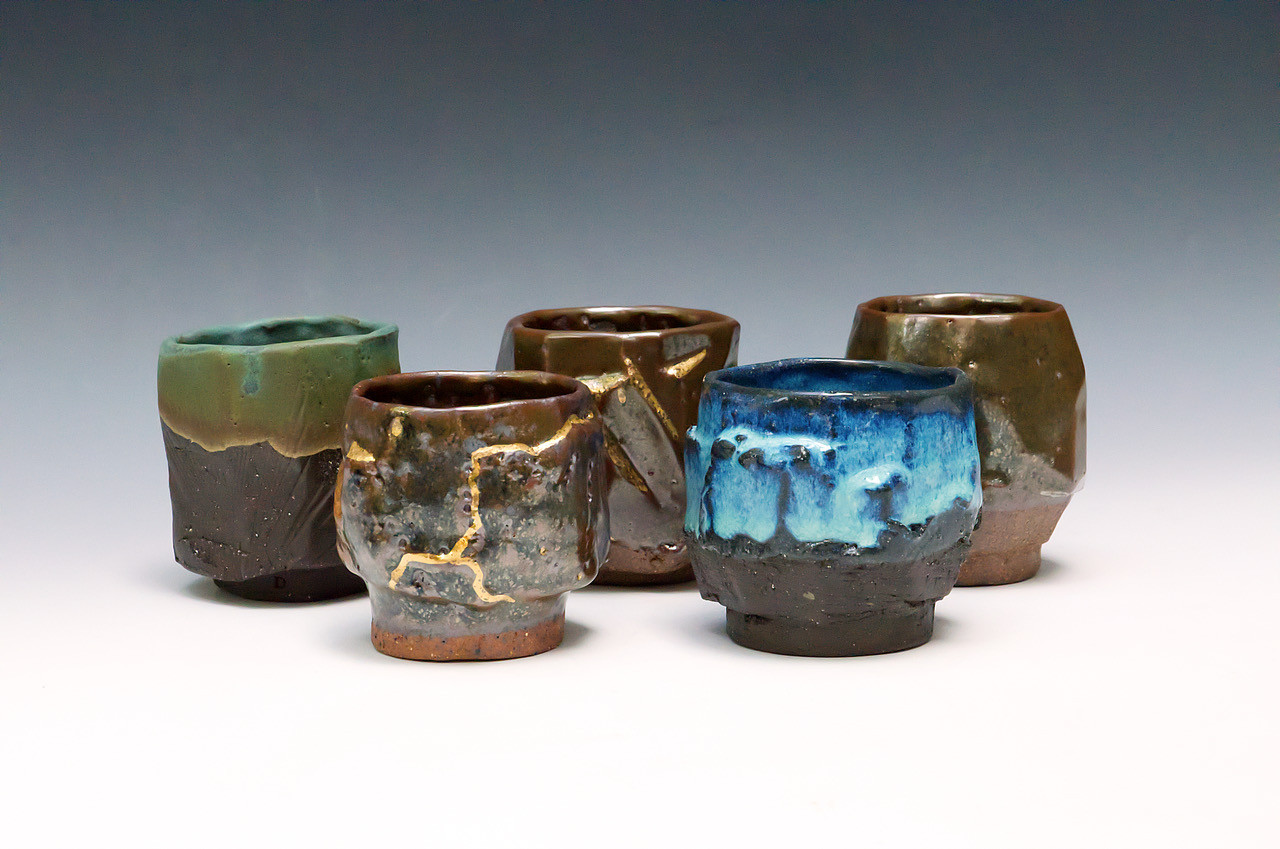 Kurinuki pottery cups