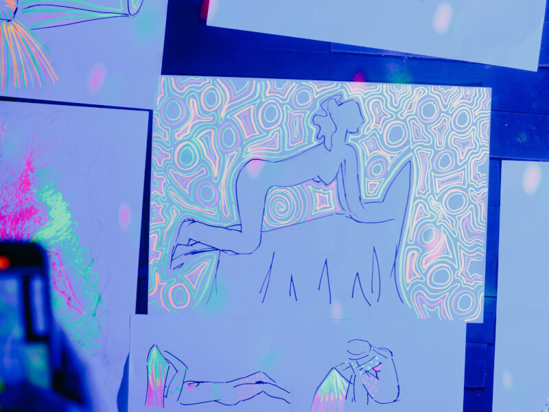 Neon life drawing