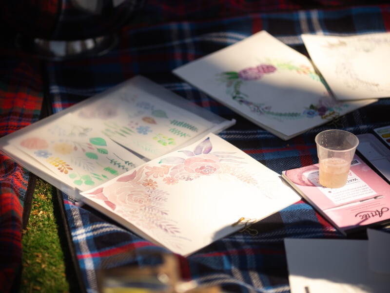 Watercolour and wine