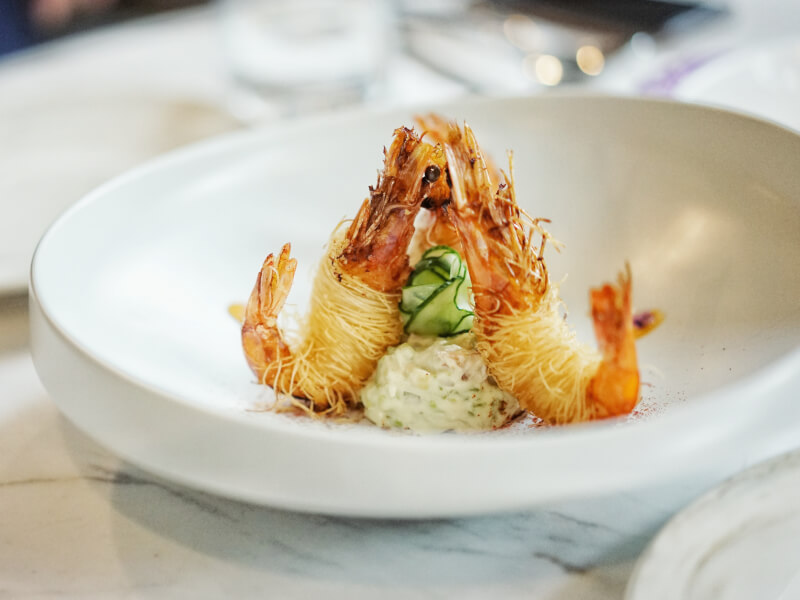 gourmet prawn dish