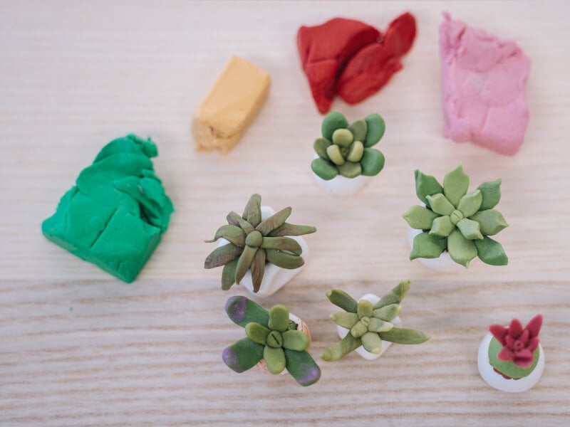 Polymer clay mini pots