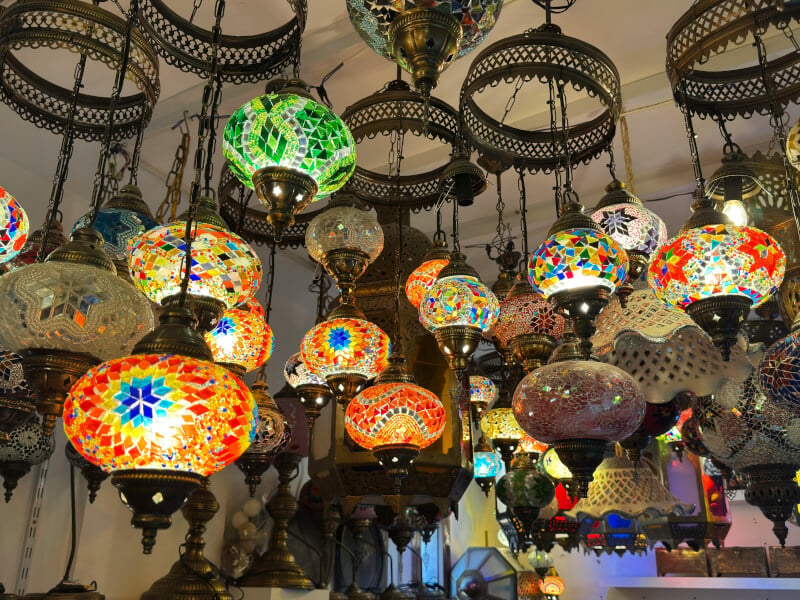 Turkish lamps in lamp mosaic studio