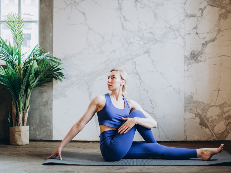 woman doing yoga