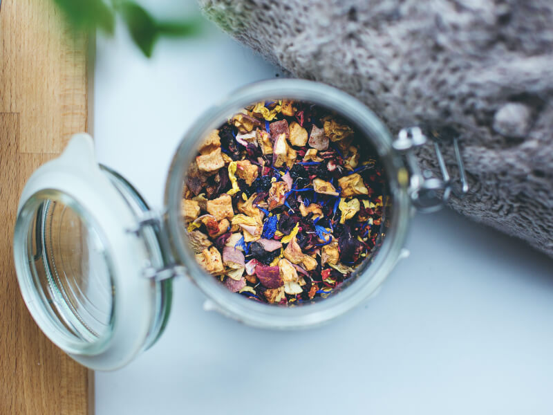 Tea blending with natural ingredients