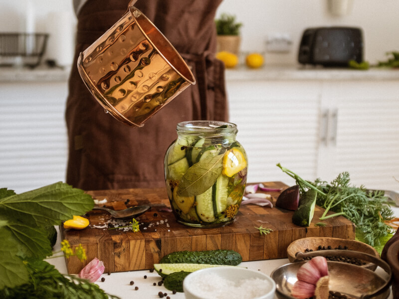 DIY pickling in glass jar