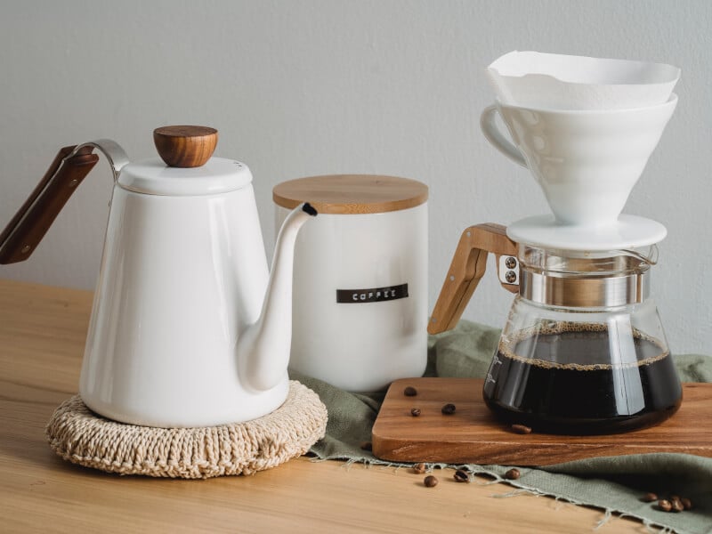home coffee brewing station