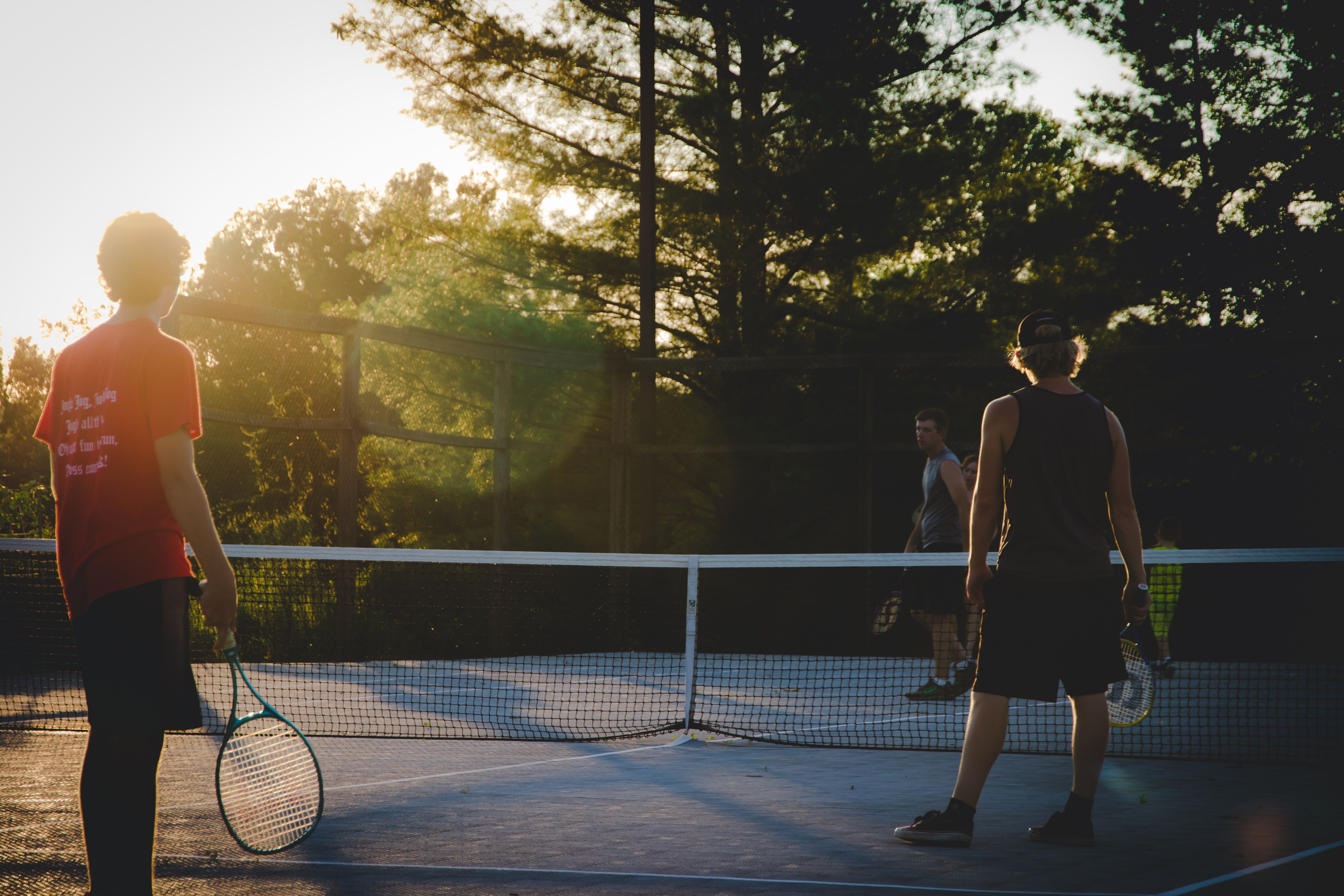 tennis match between friends