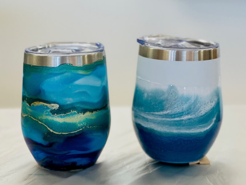 Two resin keep cups