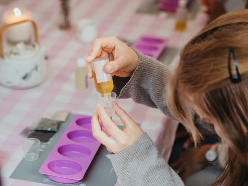 Soap moulds at a skincare workshop